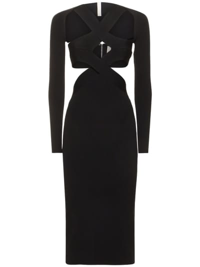 Dion Lee - 镂空针织长袖迷笛连衣裙