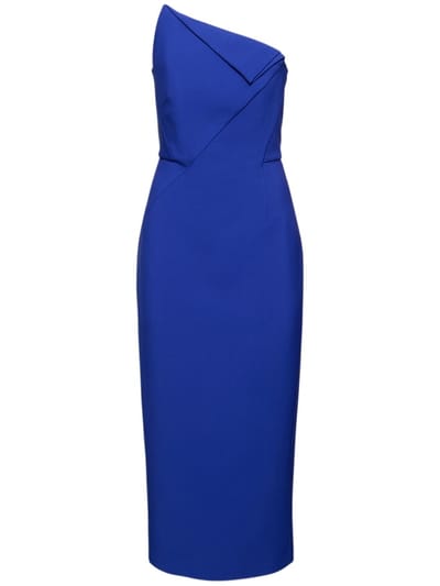 Roland Mouret - 露肩不对称绉纱迷笛连衣裙