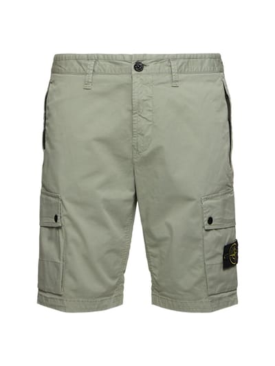 Stone Island - 弹力棉质logo贴片短裤