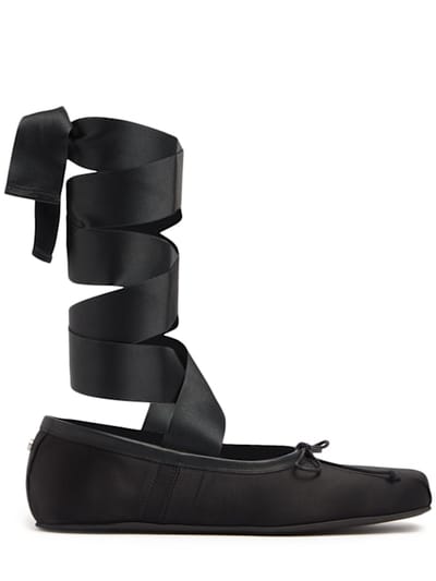 Ann Demeulemeester - Paloma绸缎芭蕾平底鞋