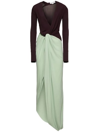 Victoria Beckham - 光滑平纹针织打结细节长款连衣裙