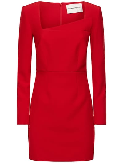 Roland Mouret - 长袖绉纱迷你连衣裙