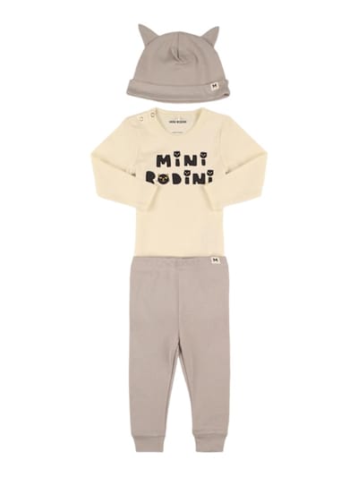 Mini Rodini - 有机棉连体衣、裤子&帽子
