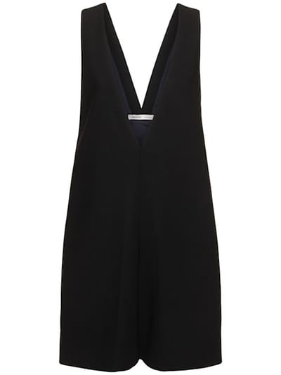 Carven - 羊毛混纺V领迷你连衣裙