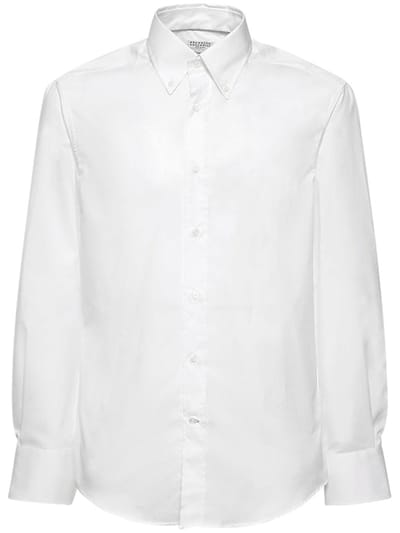 Brunello Cucinelli - 棉质斜纹扣领衬衫