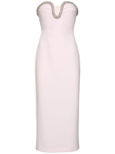 Roland Mouret - 无肩带装饰绉纱迷笛连衣裙