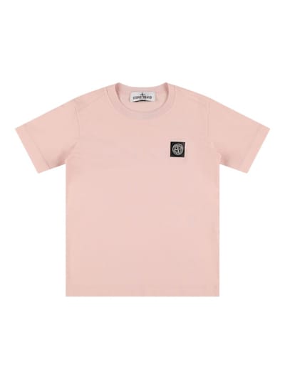 Stone Island Junior - Logo棉质平纹针织T恤