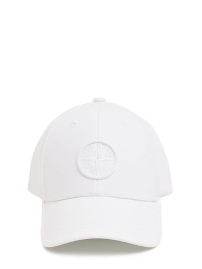 Stone Island Junior - Logo棉质帆布棒球帽