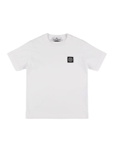 Stone Island Junior - Logo棉质平纹针织T恤