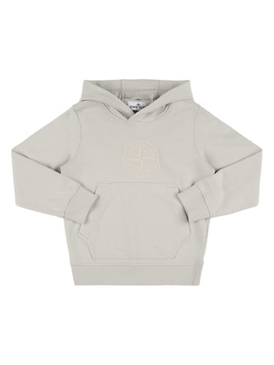Stone Island Junior - 棉质连帽卫衣