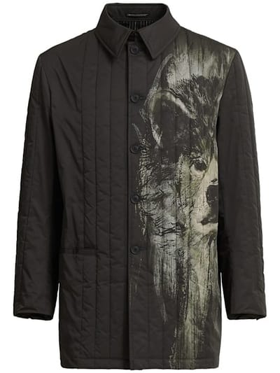 Yohji Yamamoto - 带图案印花的短夹克