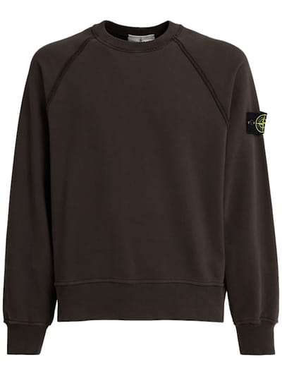 Stone Island - 圆领拉链卫衣，带有插肩袖