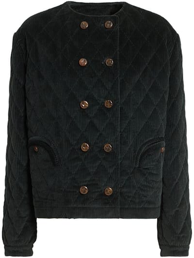 Blazé Milano - Short Double-Breasted Jacket with Quilted Details