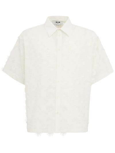 MSGM - 科技与棉质短袖衬衫