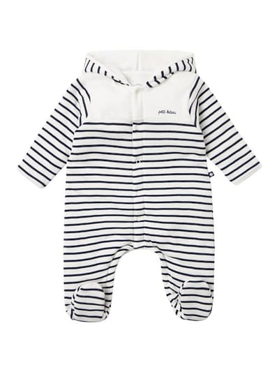 Petit Bateau - 条纹棉质连体衣