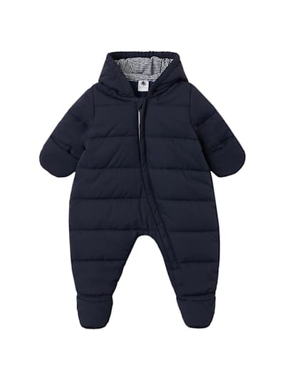 Petit Bateau - 带帽尼龙羽绒连体衣