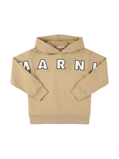 Marni Junior - 带有标志和帽子的棉质卫衣