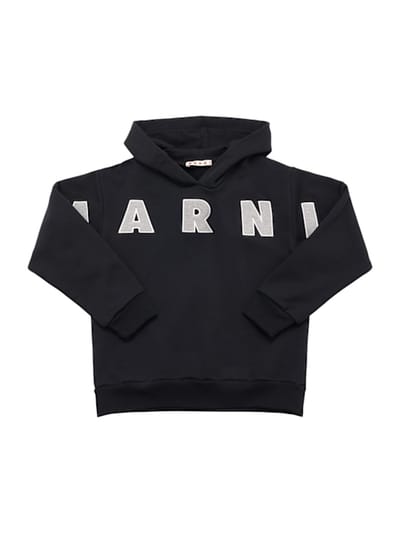 Marni Junior - 带有标志和帽子的棉质卫衣
