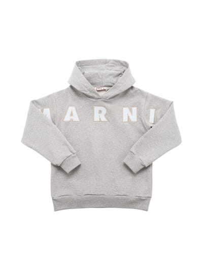 Marni Junior - 带有标志和帽子的棉质连帽衫