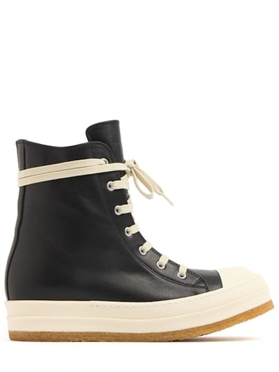 Rick Owens - Rick Owens 爬行皮革运动鞋 20毫米