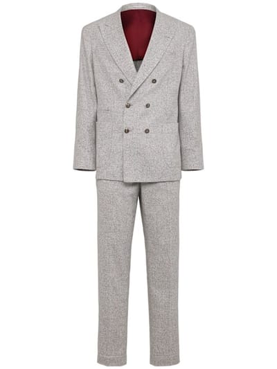 Brunello Cucinelli - 带尖领的双排扣外套