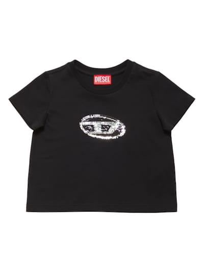 Diesel Kids - 装饰性棉质平纹T恤