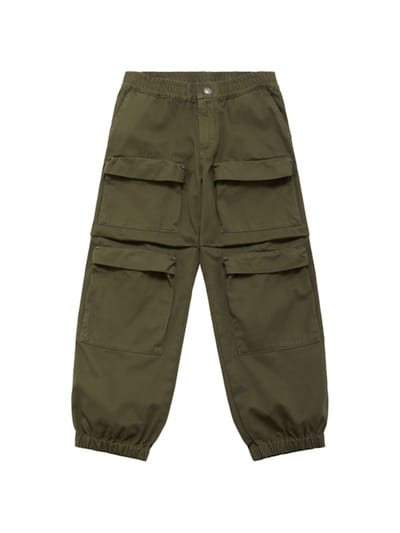 Diesel Kids - 棉质斜纹布工装裤