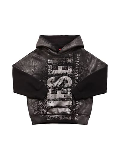Diesel Kids - 带logo的棉质卫衣连帽衫