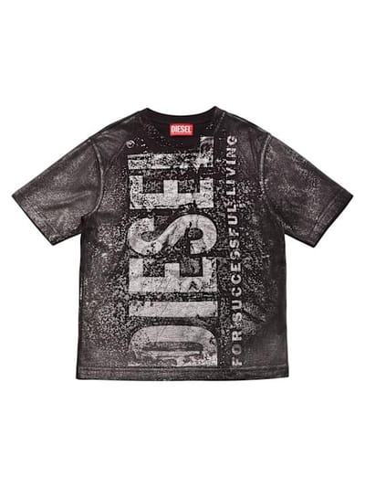 Diesel Kids - 印有标志的棉质T恤