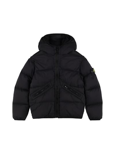 Stone Island Junior - 带帽尼龙羽绒服