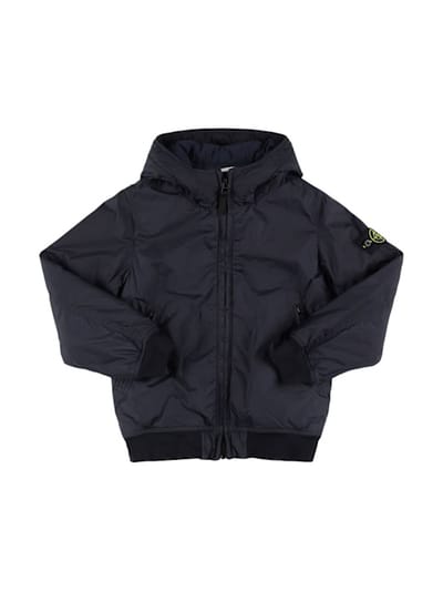 Stone Island Junior - 带帽尼龙飞行员夹克