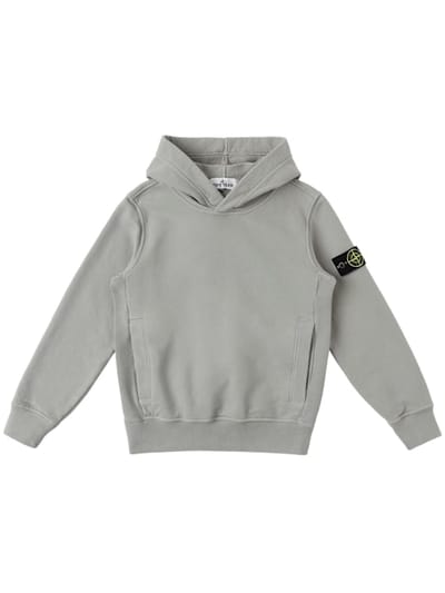 Stone Island Junior - 有机纯棉卫衣连帽衫