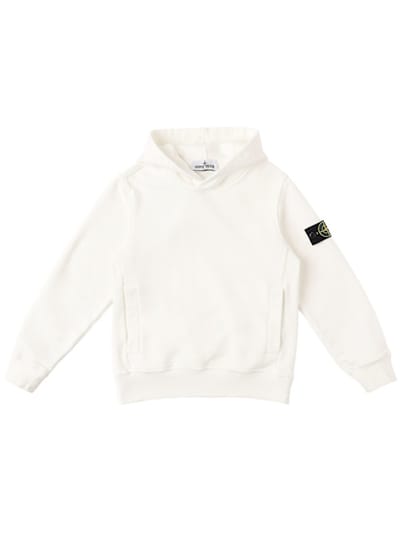 Stone Island Junior - 有机棉卫衣连帽衫