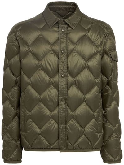 Moncler - 带领口的绗缝羽绒外套