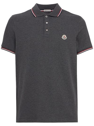 Moncler - 修身的罗纹领POLO衫