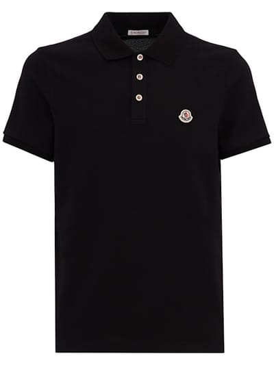 Moncler - 带有罗纹领的 polo 衫