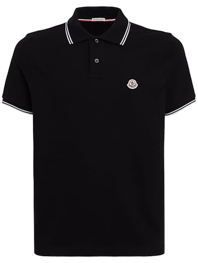 Moncler - 带罗纹领的 polo 衫