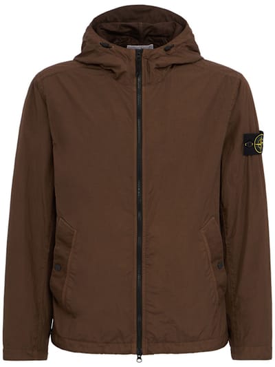 Stone Island - 带有中央闭合的连帽夹克