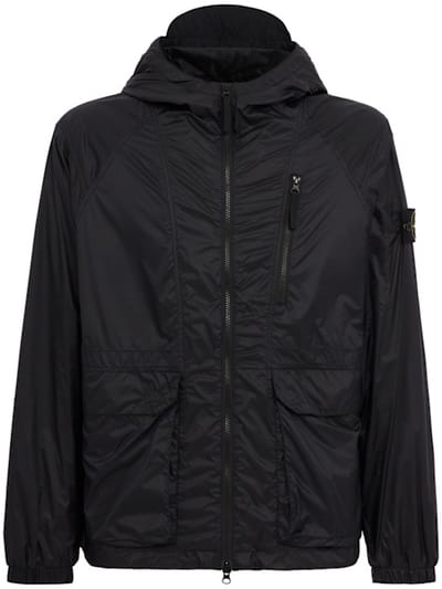 Stone Island - 带有前拉链的连帽夹克