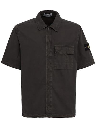 Stone Island - logo棉质短袖衬衫