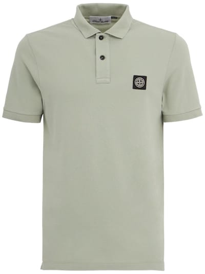 Stone Island - 修身的罗纹领 polo 衫