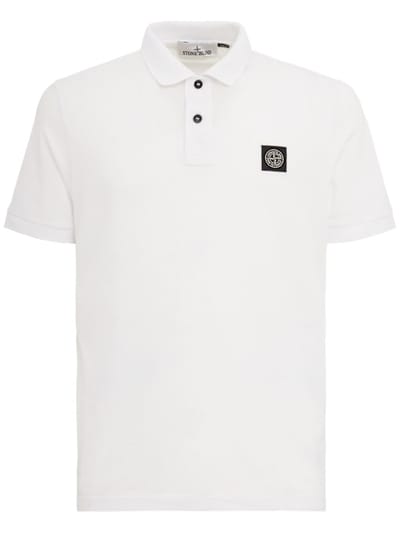 Stone Island - 修身条纹领 polo 衫