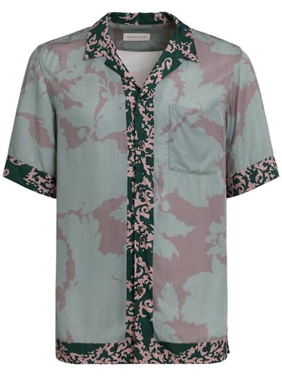 Dries Van Noten - 卡尔顿短袖铜氨丝衬衫