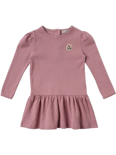 Moncler - 褶裥长袖棉质连衣裙