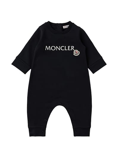 Moncler - 纯棉婴儿连体衣 logo