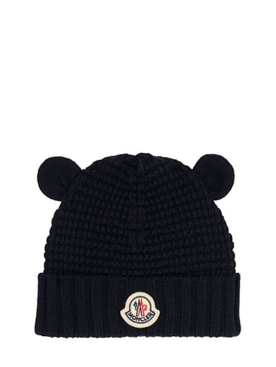 Moncler - 毛绒耳朵羊毛小帽
