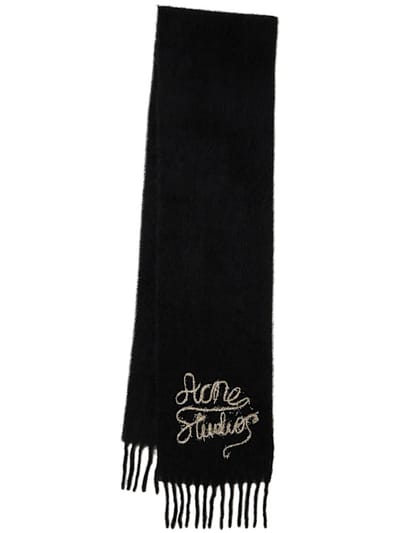 Acne Studios - 带流苏和刺绣的围巾
