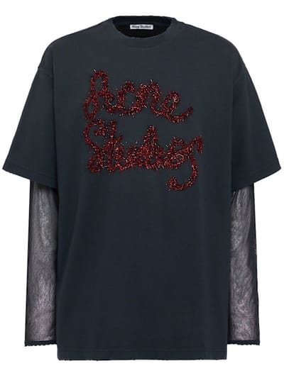Acne Studios - 带有装饰字母的超大号 T 恤