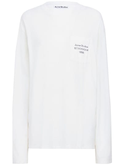 Acne Studios - Edden 长袖 T 恤，棉混合材料
