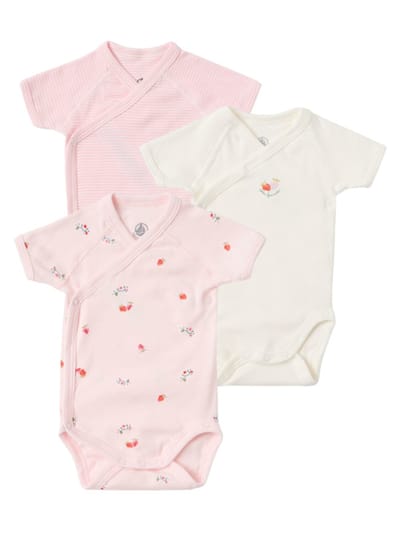 Petit Bateau - 3件印花棉质连体衣套装